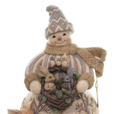 Duży bałwanek i leśni przyjaciele White Woodland Snowman Statue 6006575ND Jim Shore