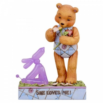 Miś i pies balonik  - Kocha mnie, nie kocha ...  She Loves Me (Button in Love) 6005125  Jim Shore