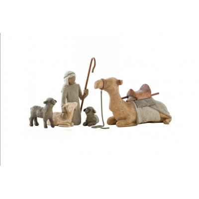 Figurki do szopki pastuszek wielbłąd owieczki i koza   Shepherd and Stable Animals 26105 Susan Lordi  Willow Tree
